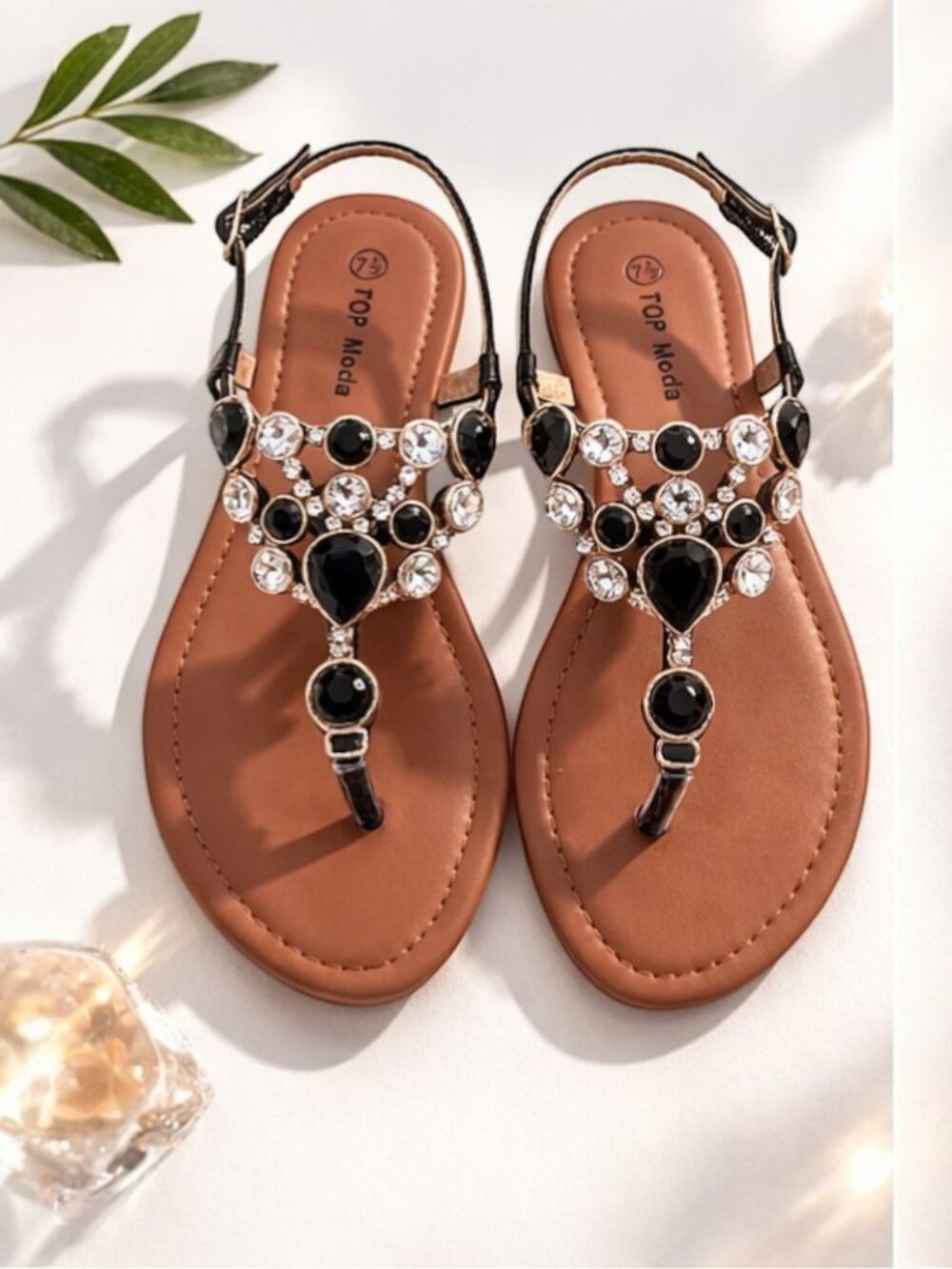 Top Moda Wholesale Gemstone T-Strap Sandals β 3 Pair Bundles - Picture 3 of 5